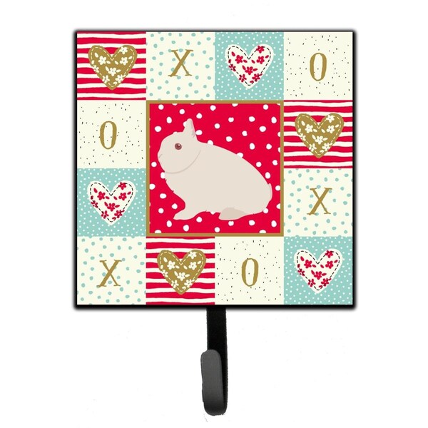 Carolines Treasures 4.25 x 1 x 7 in. Hermelin Rabbit Love Leash or Key Holder CK5391SH4 - main